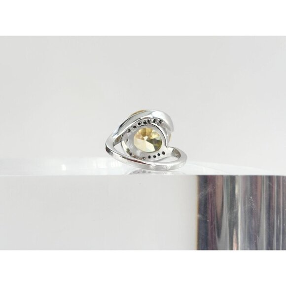 Round Cut Yellow Cubic Zirconia Vintage Multi Gemstone Vintage Ring - sz 8.75 - Picture 3 of 10